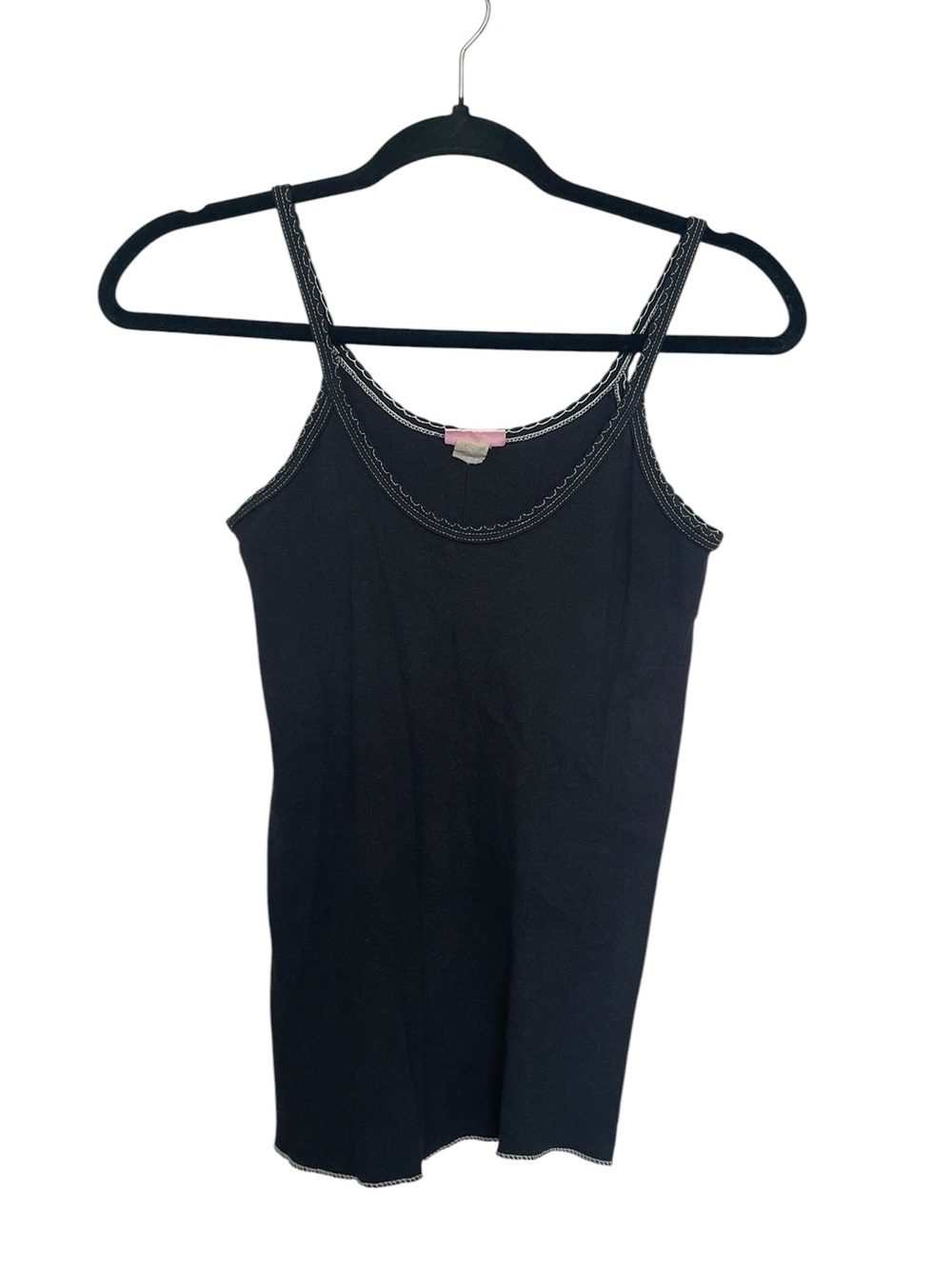 Y2K Black Women's Tank Top with Contrast Stitching
